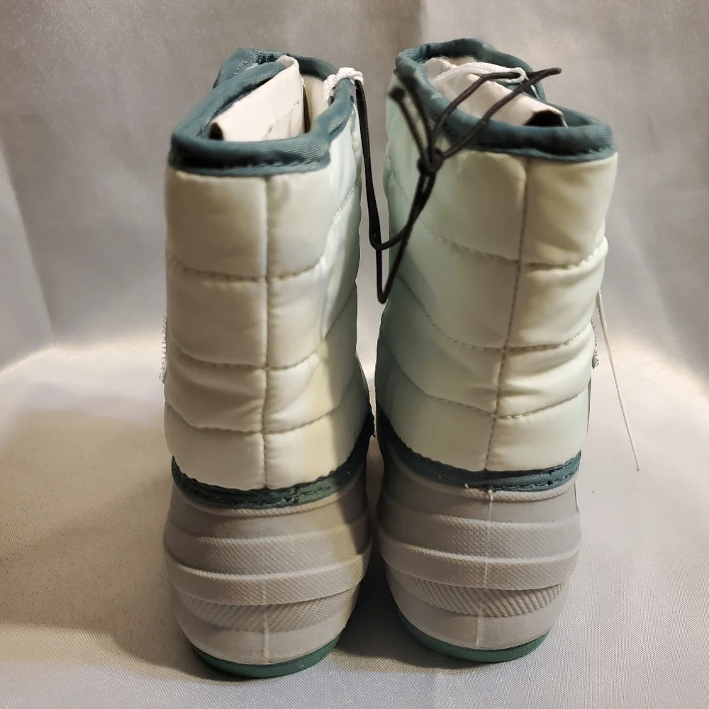 Kids Waterproof Snow & Rain Boots - Light Gray and Mint